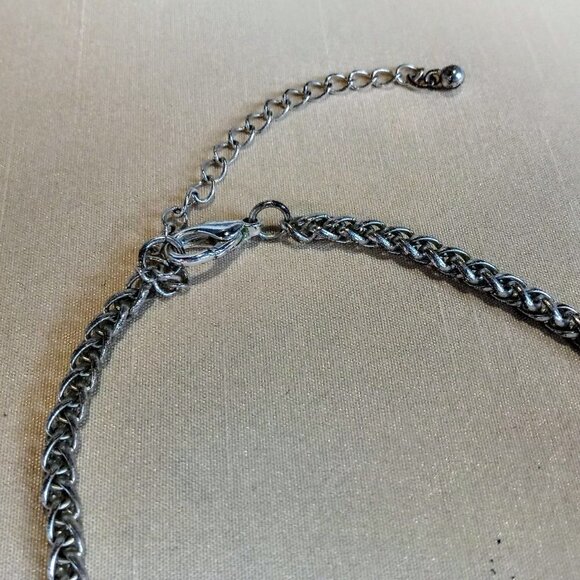 Two Tone Silver Gold Filigree Pendant Necklace - Picture 5 of 6